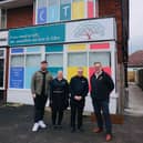 Chris Webb (left) with members of the Counselling in the Community team at the new hub