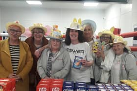 Jane Couch (centre) and the rest of the Chill Lounge girls with some of the many Easter eggs on offer during the fun day.
