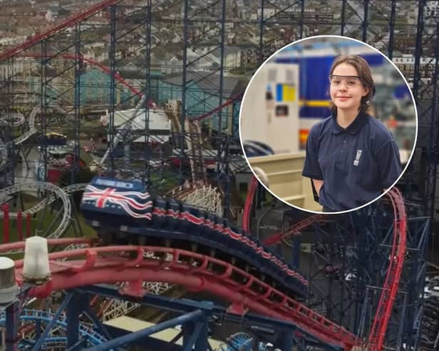 Mechanical engineering apprentice Laura Johnson, 17, from Pleasure Beach Resort in Blackpool.