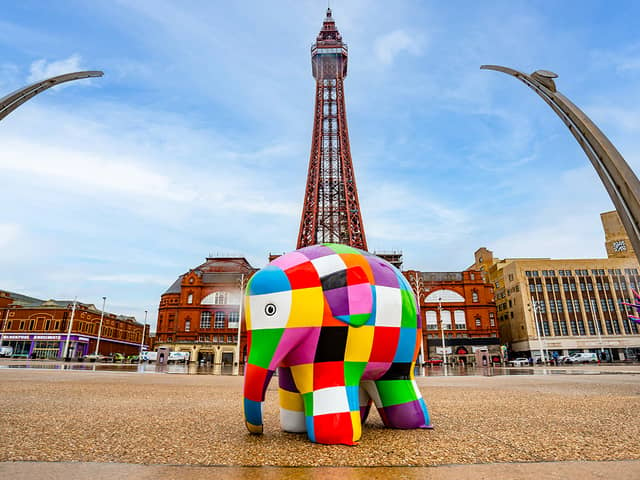 Families will be able to search for giant Elmer sculptures coming to Blackpool next month (Credit: Brian House Children's Hospice)