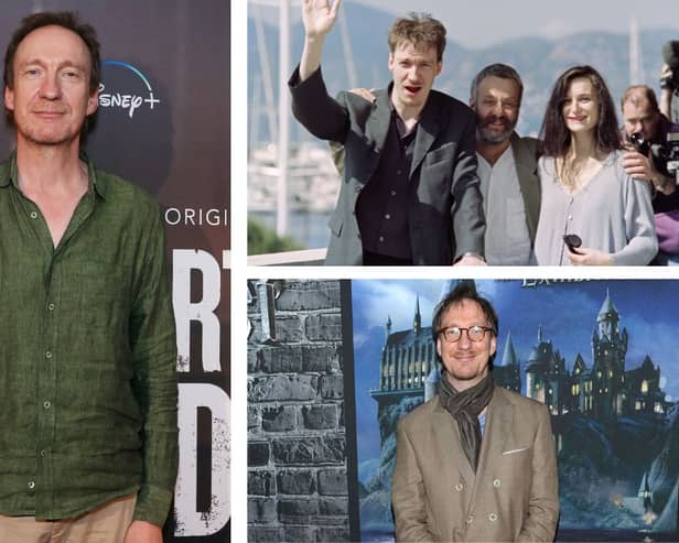Top: David Thewlis aged 30. Bottom left: at a Harry Potter event in 2011. Right: at a premier for The Artful Dodger in 2023. Credit: Getty
