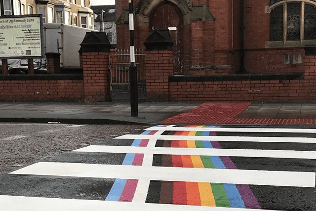 What it looked like before: The colours in the crossings are those of the Progress Pride flag, which celebrates inclusivity for the LGBTQ+ community