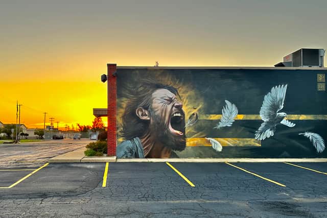Another mural creatd over the last 18 months titled, "Spitting Feathers" - Flint, Michigan, USA.