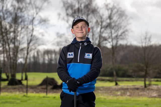 Young golfer, Alexander Dunmall, 11. He started playing golf as a toddler and practices for at least 20 hours a week.