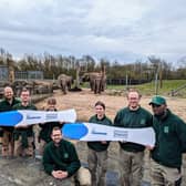 Blackpool Zoo keepers celebrating the wonderful news