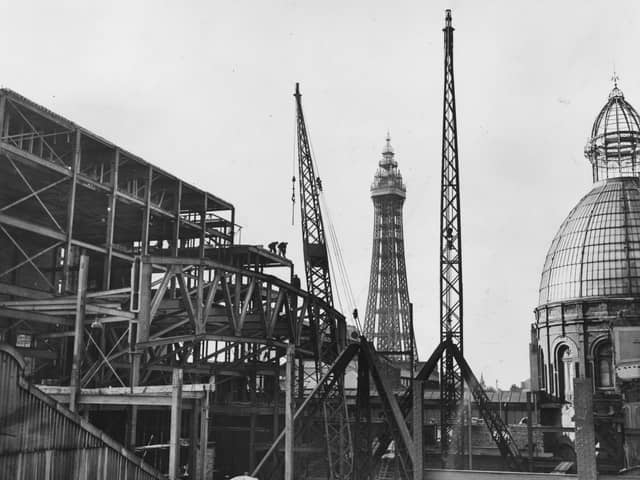 22nd February 1939:  The opera house under construction at Blackpool. Blackpool Tower is in the centre
