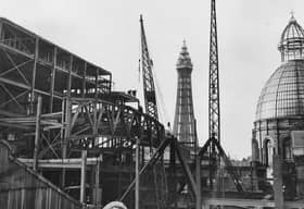 22nd February 1939:  The opera house under construction at Blackpool. Blackpool Tower is in the centre