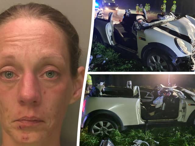 Keisha Barnes, 39, was high on cocaine when she lost control of her Mini Cooper.