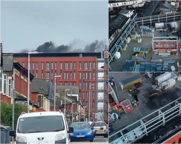 Drone pictures show aftermath of fire at Blackpool's new £100million Civil Service Hub (Credit: Tanya Leeming/ Martin Goldsack)