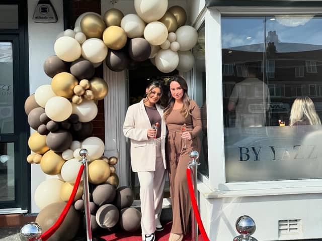 BY YAZZ. opened its doors on Easter Sunday. Pictured is owner Yazz Fletcher (left) and lash technician Lauren Partridge.