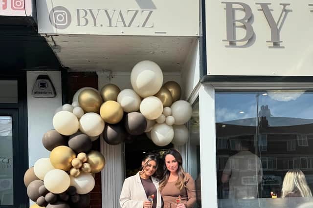 BY YAZZ. opened its doors on Easter Sunday. Pictured is owner Yazz Fletcher (left) and lash technician Lauren Partridge.