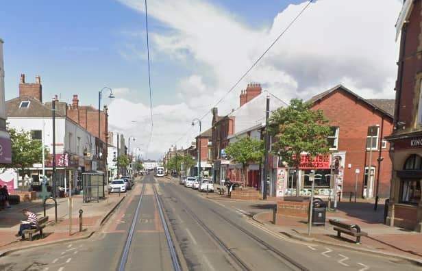 A man was attacked with a screwdriver at the junction of Preston Street and Lord Street in Fleetwood (Credit: Google)