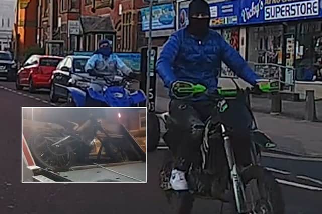 Masked men ride illegal e-bikes and quad bikes