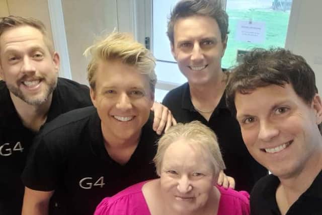 Christine has met G4 over fifty times and will next be seeing them when their 20th Anniversary Tour comes to Leeds on April 23.