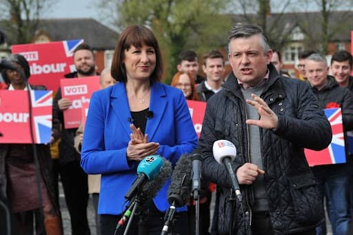 Shadow Chancellor Rachel Reeves with Jonathan Ashworth, Labour’s Shadow Paymaster General