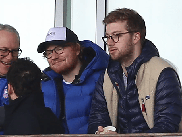 Ed Sheeran at a football game