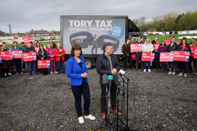 Shadow chancellor Rachel Reeves and shadow paymaster general Jonathan Ashworth campaigning in Blackpool (Credit: Peter Byrne/PA Wire)