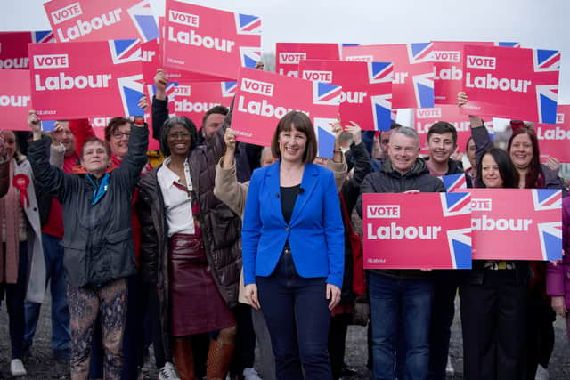 Shadow chancellor Rachel Reeves and shadow paymaster general Jonathan Ashworth  campaigning in Blackpool (Credit: Peter Byrne/PA Wire)