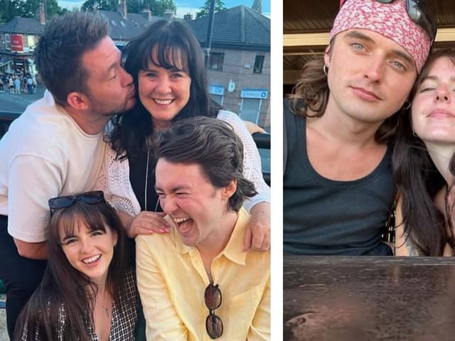 L: Coleen Nolan with her three children: Shane, Ciara and Jake. R: Ciara Fensome with her fiance, Maxx Ines. Credit: coleen_nolan on Instagram