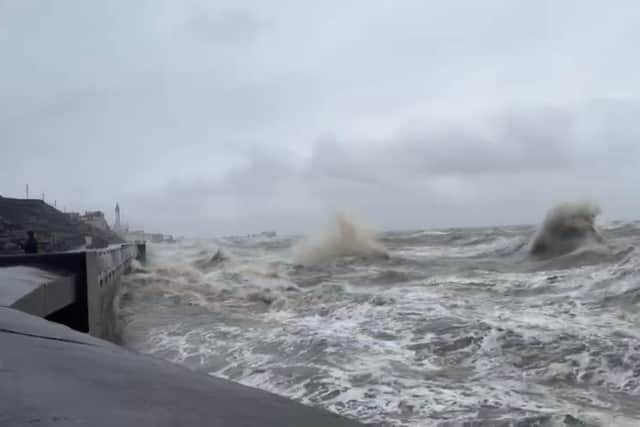 These were the scenes in Blackpool as more heavy rain and strong winds ...
