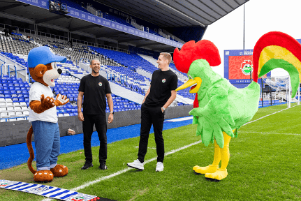 Michael Dawson and Jermaine Beckford showing their support for the launch of Kellogg's football camps.