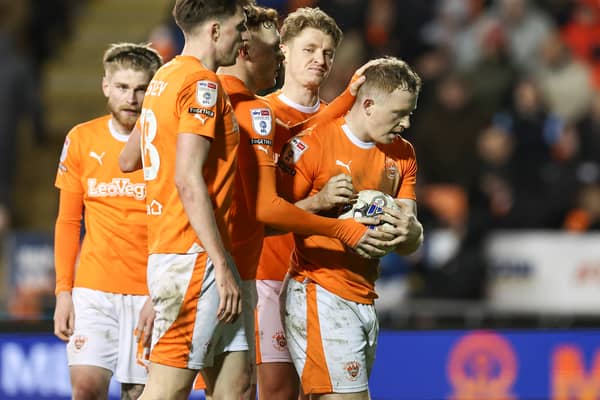 Blackpool beat local rivals Fleetwood Town at Bloomfield Road in midweek. Some of their players are in the League One team of the week. (Image: CameraSport - Lee Parker)