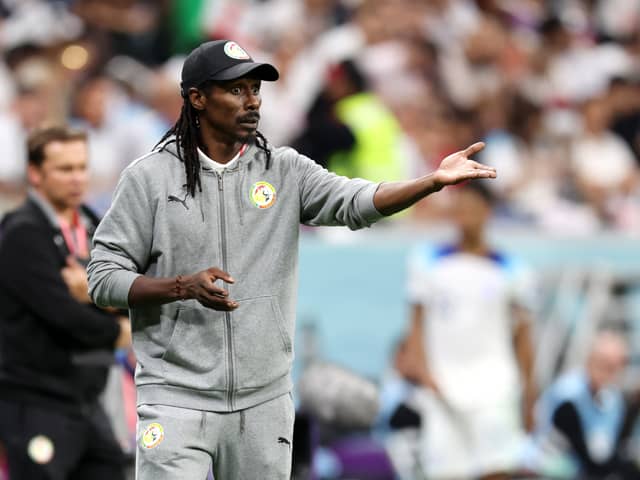 Aliou Cisse is the manager of the Senegal national team. He could give a first call up a player linked with a move to Blackpool. (Photo by Clive Brunskill/Getty Images)