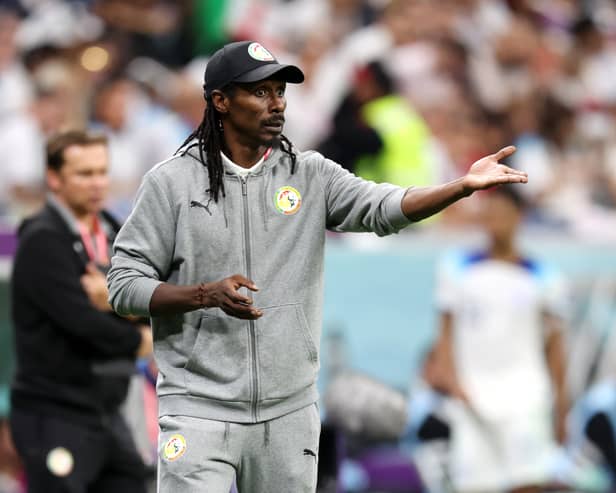 Aliou Cisse is the manager of the Senegal national team. He could give a first call up a player linked with a move to Blackpool. (Photo by Clive Brunskill/Getty Images)