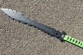 One of the weapons found in a rucksack on Bethesda Road, Blackpool.