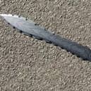One of the weapons found in a rucksack on Bethesda Road, Blackpool.