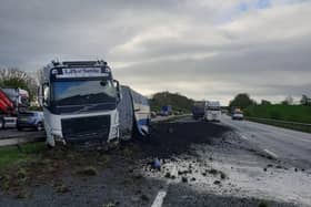 The scene of the crash on the M6 near Penrith in the Lake District