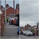 The scene of the crash in St Ives Avenue, near the junction with Park Road, in Blackpool on Saturday afternoon