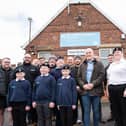 Kay Jackson, Chief Petty Officer of Blackpool Sea Cadets, with sea cadets, JJ Fitzgerald, of Evolution, and representatives from seven companies who helped refurbish the cadets base at Devonshire Road, Bispham