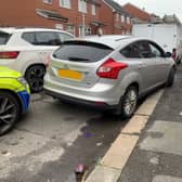 Police gave chase to a stolen Ford Focus in South Shore before arresting two suspects at a home in Highfield Road