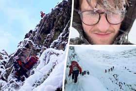Ben Longton, 18, feared he would ‘die if he fell asleep’ after he spent nine hours trapped alone in a snowy canyon following his 32ft (10m) fall on Scafell Pike.