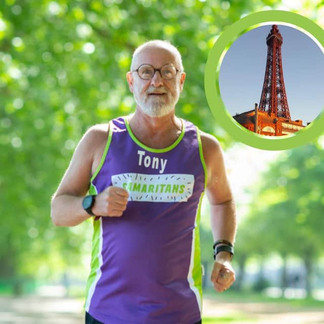 Tony said he will be donning a distinctive rubber Blackpool Tower outfit during the race.