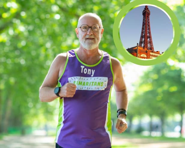 Tony said he will be donning a distinctive rubber Blackpool Tower outfit during the race.