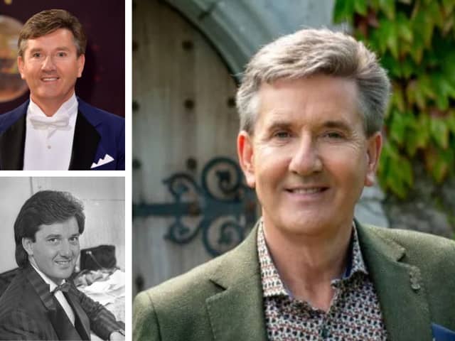Top l: Daniel O'Donnell attends the red carpet launch of "Strictly Come Dancing 2015". Bottom l: pictured in 1988. Right: Daniel in his Blackpool show poster