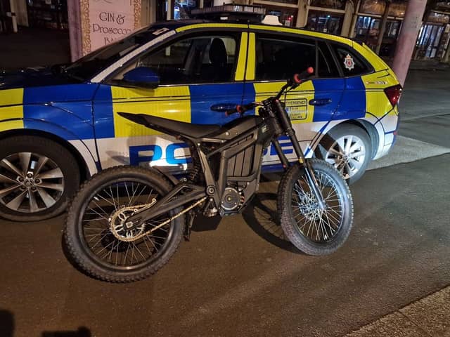 The electric bike has been seized by police