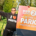 Radio 2's Richie Anderson in Preston's Moor Park - where Radio 2 in the Park will be held this year. Credit: BBC