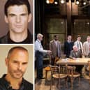 Tristan Gemmill (top left) and Michael Greco (bottom left) are starring in the courtroom play 12 Angry Men in Blackpool April 29-May 4.