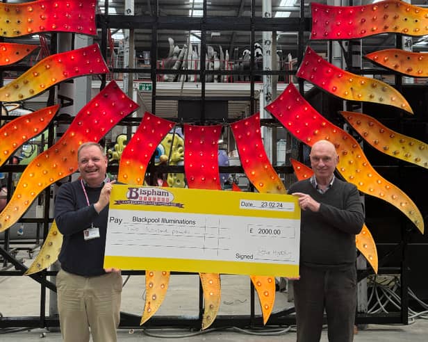 Steve Hoddy (R) presenting cheque to Richard Williams (L) at Lightworks 