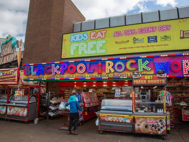 Sellers along the promenade still stock the original rock which is made in Blackpool.