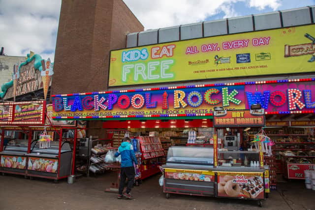 Sellers along the promenade still stock the original rock which is made in Blackpool.