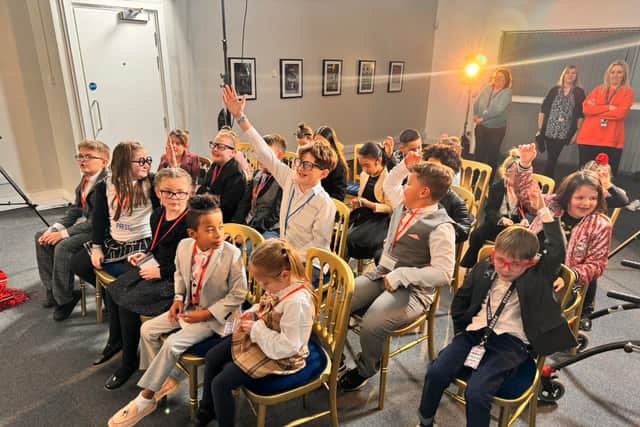 Pupils attended a press conference to quiz the judges about a number of different topics (Credit: Flakefleet Primary School)