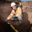 A Cadent worker replacing a gas main