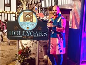 Liam on set for the Hollyoaks Pride Party episode.