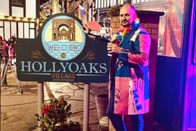 Liam on set for the Hollyoaks Pride Party episode.