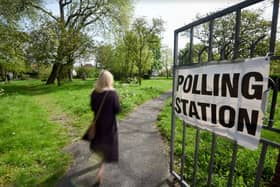A voter heads to the polling station at St Paul's Church Marton on Whitegate Drive