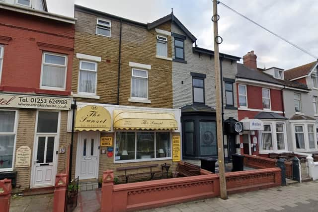 The Sunset guest house in Palatine Road, Blackpool